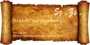 Szalóky Zsombor névjegykártya